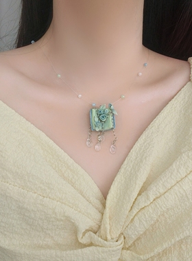 颜如玉 hahaha原创设计石塑粘土书籍创意diy串珠项链纯手工制作