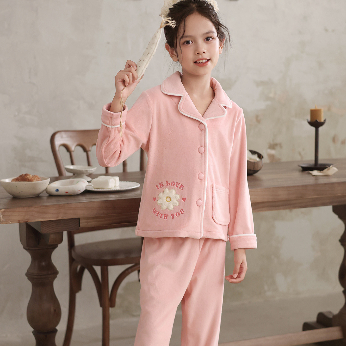 儿童秋冬海岛绒睡衣套加绒加厚新款女童可爱卡通宝宝保暖家居服,童装/婴儿装/亲子装,家居服套装,淘宝优惠券,粉丝福利购,淘宝优惠卷