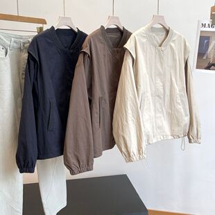 假两件的设计感！外贸女装工厂尾货宽松休闲秋装锦棉斜纹长袖外套