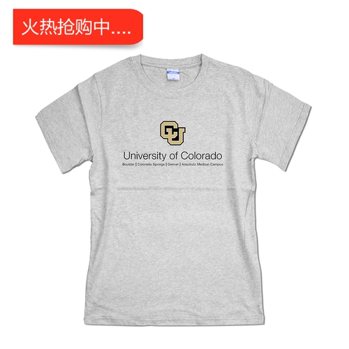 Colorado科罗拉多大学T恤夏季短袖精梳棉男女情侣上衣班服打底衫