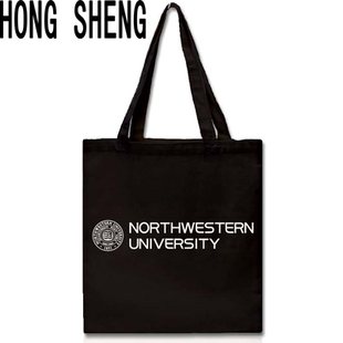 美国西北大学帆布包 Northwestern 单肩手提购物袋留学纪念品