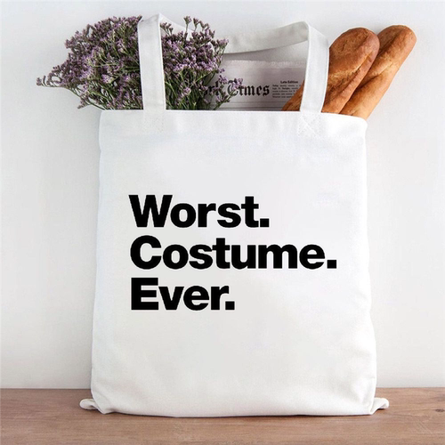 犇跨境潮流Common English expressions印花手提白色单肩帆布托特