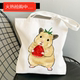 Bag 犇Canvas Tote INS风日系卡通慵懒猫咪印花大容量手提帆布包