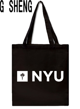 NYU 纽大美国纽约大学单肩帆布包纪念品手提环保购物袋女中号