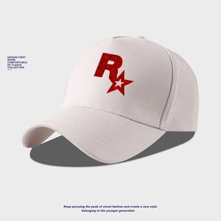 GTA5游戏公司 Rockstar Games周边R星标志帽子棒球帽男鸭舌太阳帽