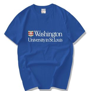 圣路易斯华盛顿大学T恤Washington University校服短袖印花文化衫