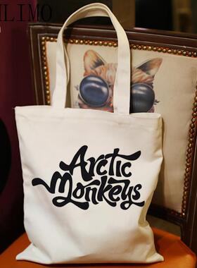 犇Sound Wave Rock Band Arctic Monkeys 女士购物包百搭单肩帆布
