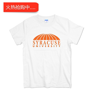 雪城大学校服T恤短袖男纯棉圆领印花学生情侣班服文化衫定制T恤衫