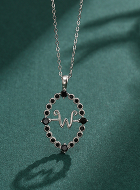 Wednesday Addams星期三亚当斯项链 925纯银吊坠 哥特锆石旋转