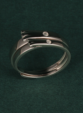 S925天气之子戒指 森岛帆高天野阳菜幸运石男女情侣对戒