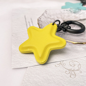 新款 半立体真皮五角星挂件钥匙链星星钥匙扣包包挂饰潮玩diy配饰
