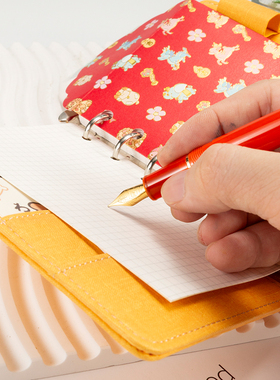 半透明好看书写练字橘红色精美钢笔JOWO 斯密特5号35mm35号男女用