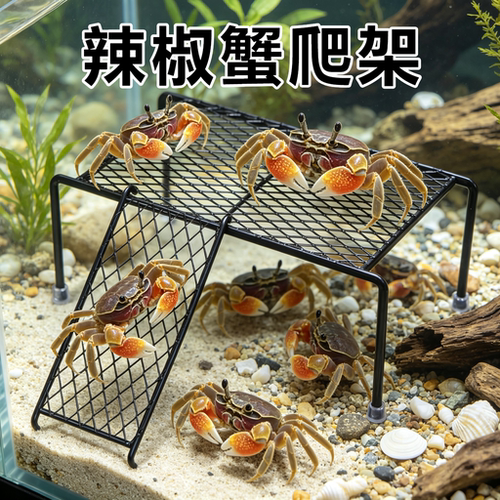 辣椒蟹专用爬台爬架铁不发霉躲避小型爬宠攀爬玩具饲养缸箱造景