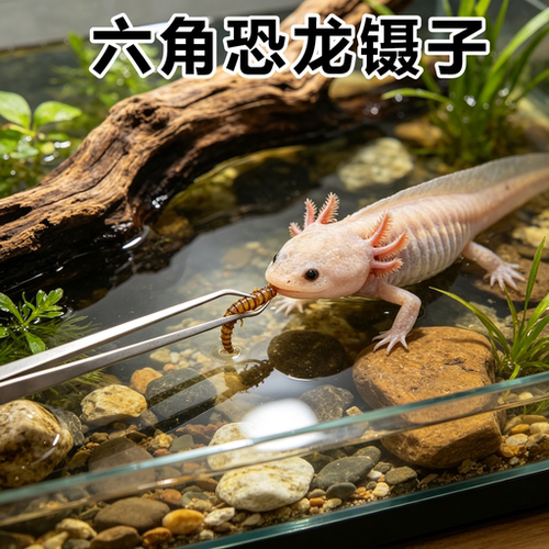 六角恐龙专用喂食镊子加厚不锈钢带齿造景饲养箱爬宠互动加面包虫