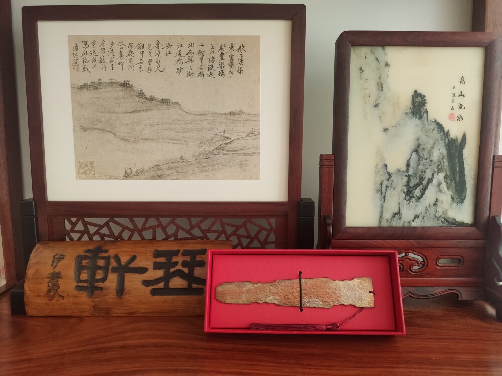 连珠式龙鳞断纹古琴紫铜复古老琴书签镇尺赠师友节日礼物古琴文创