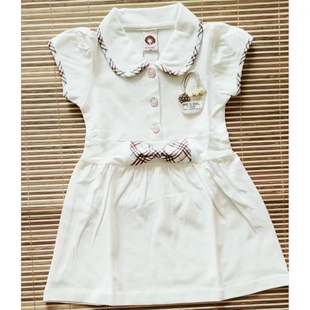 清仓特价 女中童装 裙2岁3岁4岁5岁 淑女孩翻领夏短袖 纯全棉连衣裙