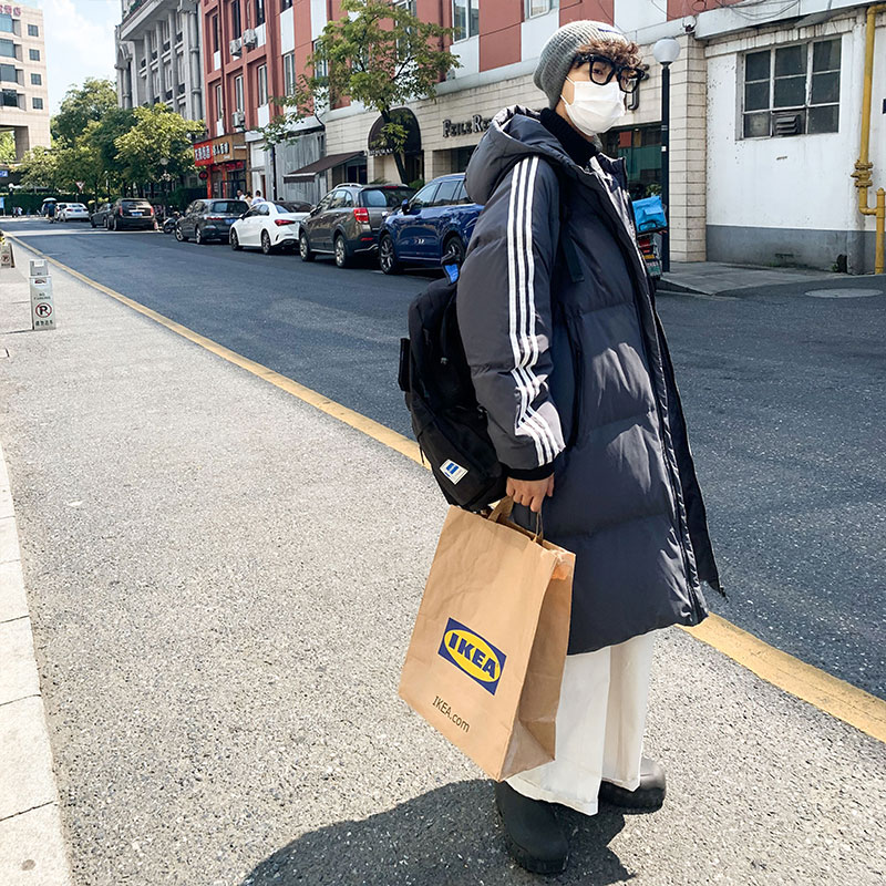 深度库存主推情侣休闲连帽中长款百搭羽绒服外套男YR2162P150,男装羽绒服,电商B226-2（原B217-2）