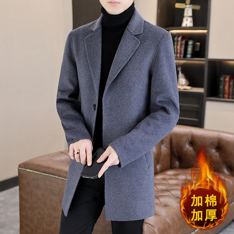 抖音直播秋冬高档手工双面呢羊绒大衣中长款西服风衣A58P220,男装西服,电商B226-2（原B217-2）