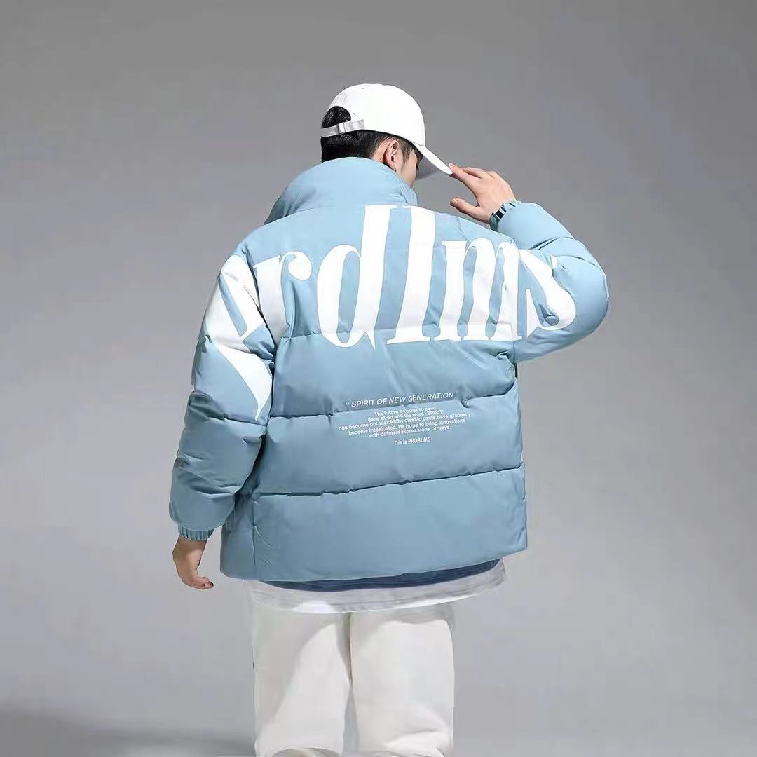 深度库存现货主推大码休闲立领加厚印花情侣羽绒服上衣YR915,男装羽绒服,电商B226-2（原B217-2）