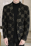 2022秋冬季新款男士毛呢大衣短款印花西服外套男N715P130控188，男装毛呢大衣，电商B226-2（原B217-2）