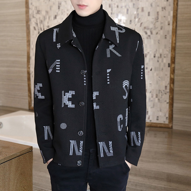 秋冬季现货主推男士翻领毛呢大衣短款夹克外套上衣N28P120，男装毛呢大衣，电商B226-2（原B217-2）