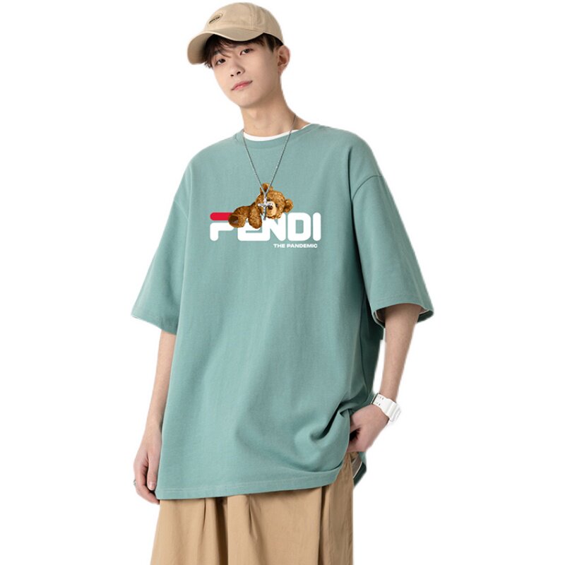 夏季新款主推青少年大码港风休闲印花落肩袖情侣短袖T恤T108,男装T恤,电商B226-2（原B217-2）
