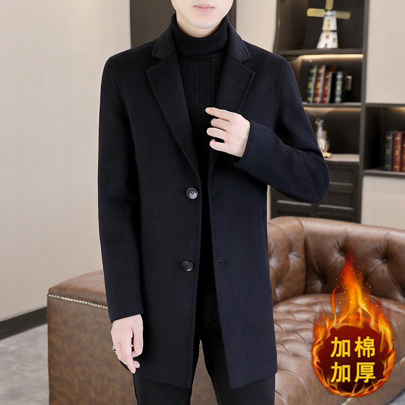 抖音直播秋冬高档手工双面呢羊绒大衣中长款西服风衣A58P220,男装西服,电商B226-2（原B217-2）