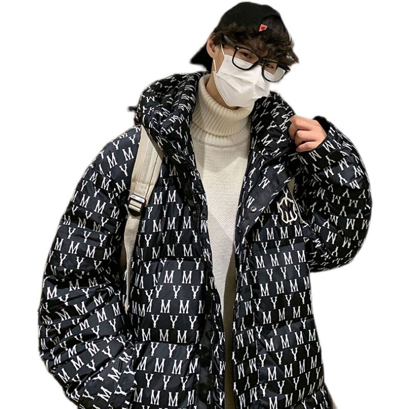 2025新款青少年大码港风休闲宽松连帽加厚羽绒服上衣男YR2186P145,男装羽绒服,电商B226-2（原B217-2）