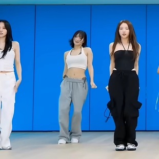 Jennie平井桃同款韩国小众设计师潮牌秋冬刺绣字母休闲卫裤长裤