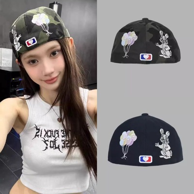 韩国小众潮牌themuseumvisitor字母兔子气球刺绣棒球帽鸭舌平檐