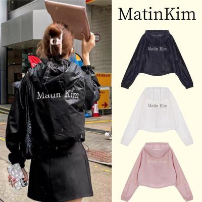 韩国小众潮牌matinkim连帽短款冲锋衣宽松拉链开衫外套夹克防晒衣
