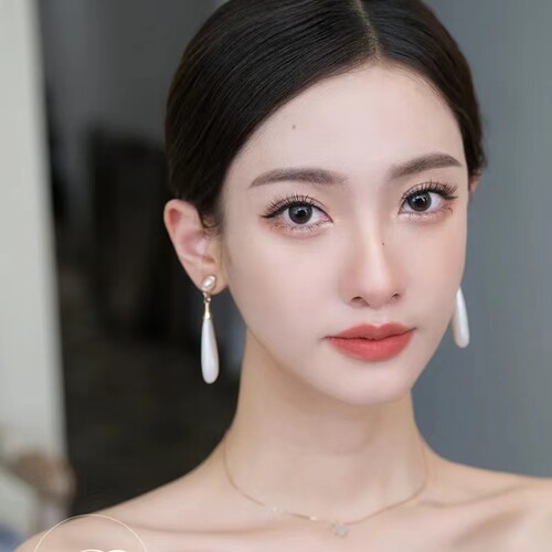 新娘水滴珍珠法式气质耳坠复古风