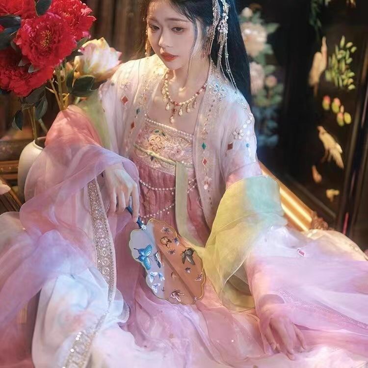 【小公主】唐朝汉服女成人唐风齐胸双层大袖衫绣花春秋国风套装秋