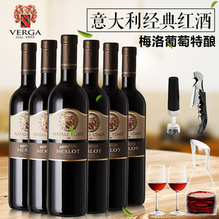 意大利原瓶进口红酒干红 梅洛葡萄酒整箱六支装