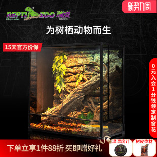 瑞皮Reptizoo树栖饲养箱角蛙睫角守宫鬓狮蜥蜴蛇爬宠虫雨林缸造景