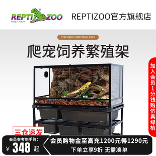 瑞皮Reptizoo爬宠饲养繁殖箱可叠加层架守宫蜥蜴蛇爬箱角蛙爬虫柜