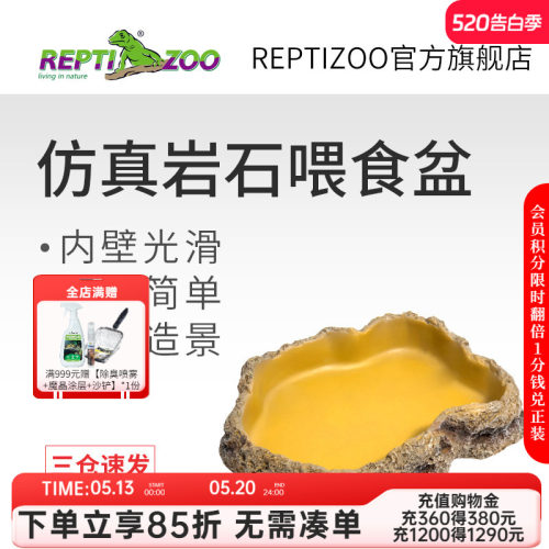 reptizoo树脂喂食爬宠蜥蜴水盆