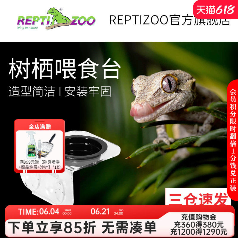 瑞皮Reptizoo爬虫水盆食盆树栖睫角日行守宫喂食台甲虫守宫蜥蜴