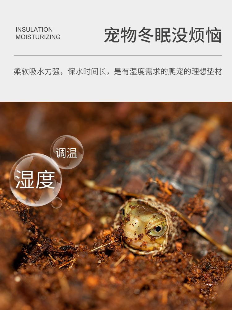 瑞皮Reptizoo椰砖爬虫箱乌龟冬眠寄居蟹专用椰土椰壳垫材爬宠垫料