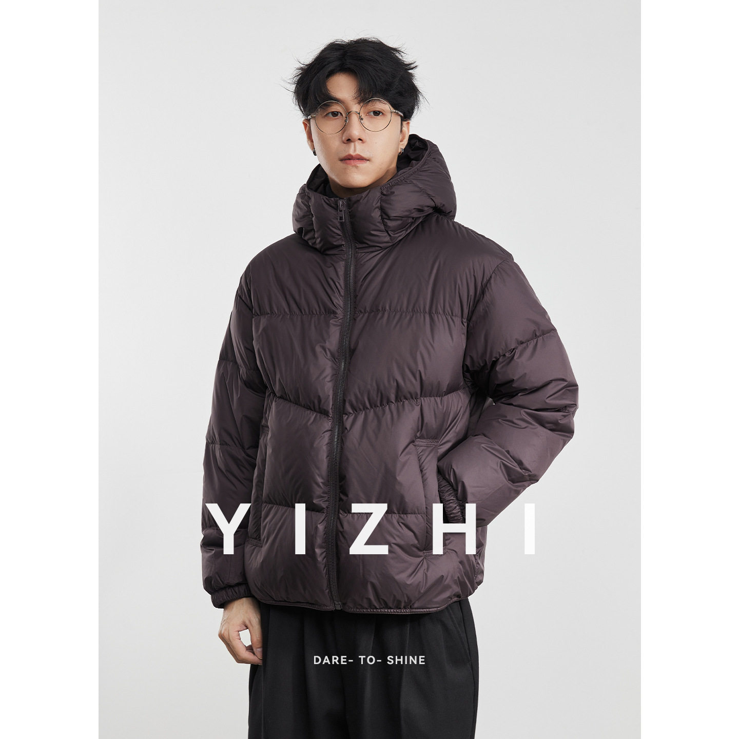 亦止90白鸭绒防风连帽羽绒服男冬季百搭加厚保暖外套面包服男款