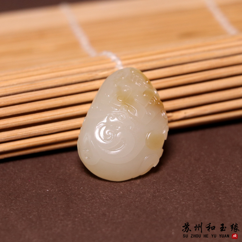 苏州和玉缘新疆和田玉金山矿且末糖白料凤坠女款天然玉石吊坠项链
