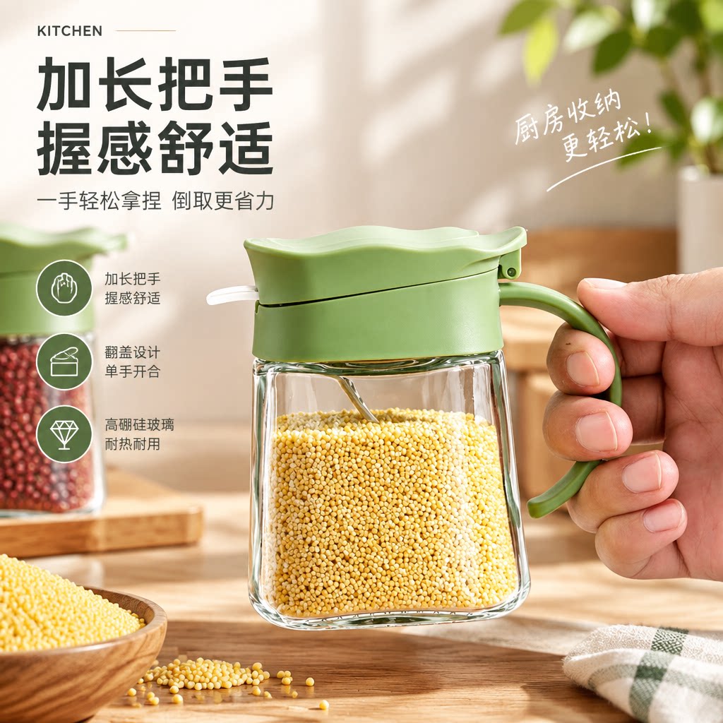 玻璃调料盒调味瓶罐防潮密封轻奢