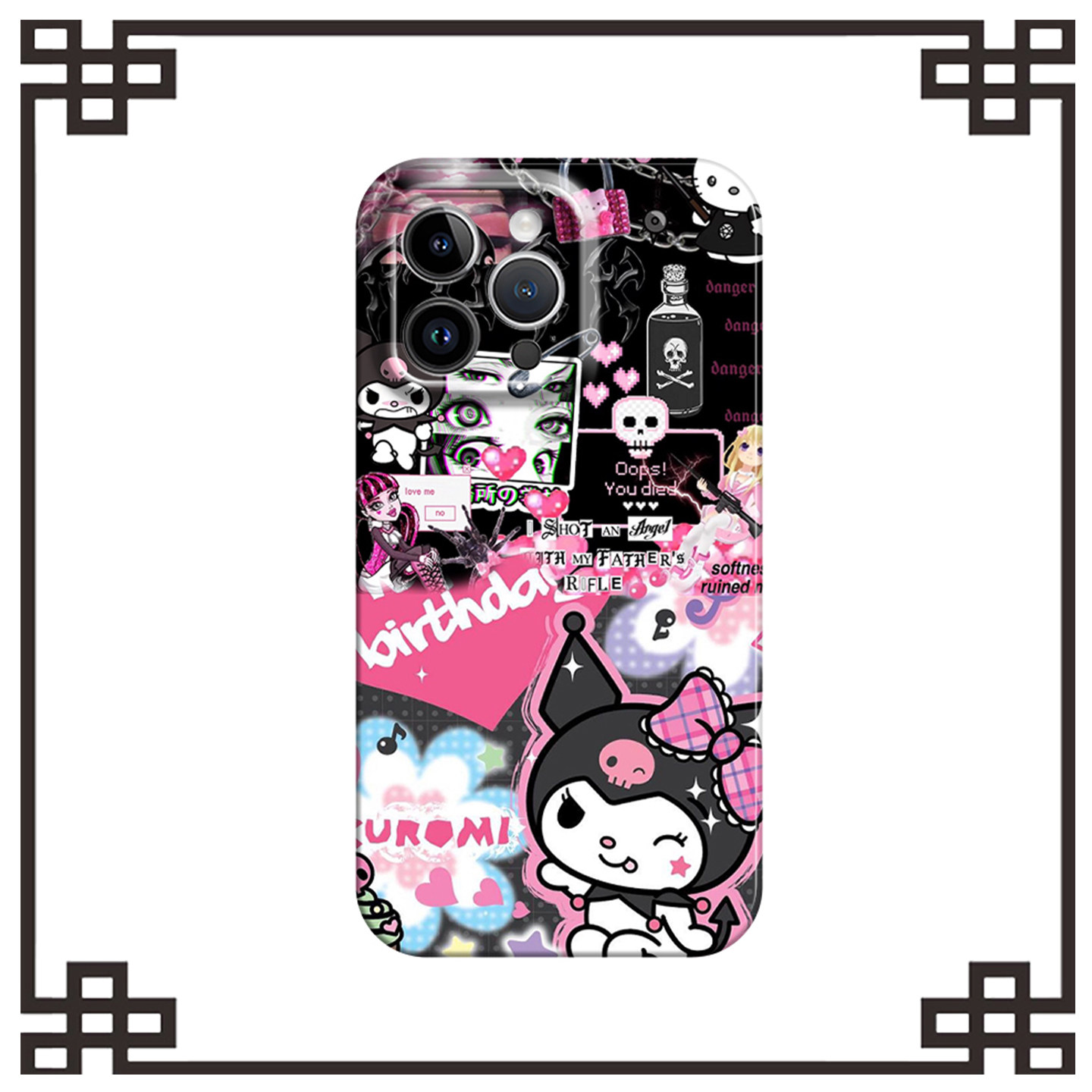 土酷暗黑库洛米适用iphone17promax菲林手机壳15苹果16华为p80mate70荣耀400vivos30s19s17软红米k60note14硬