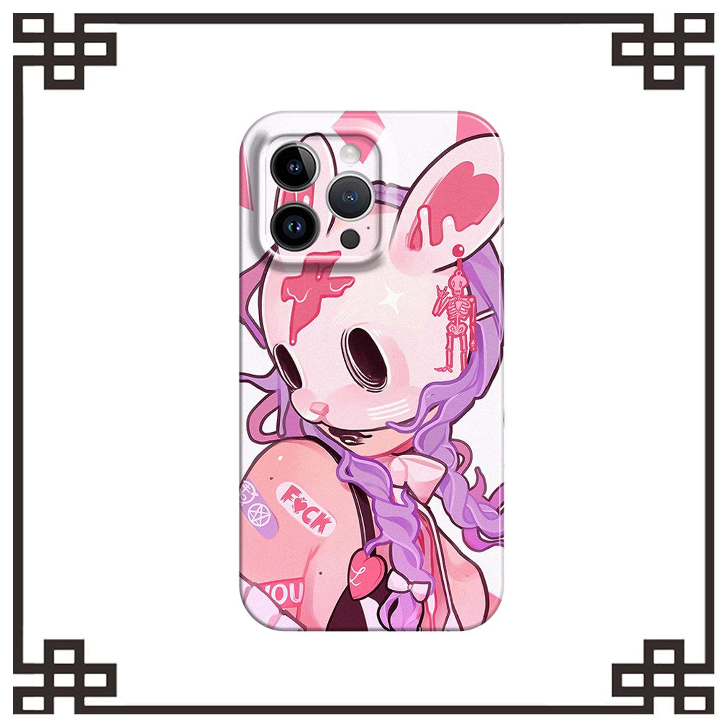 嘻哈兔子文艺少女适用iphone16promax菲林手机壳14苹果17华为pura80畅享60荣耀300vivos20y200小米15红米k70