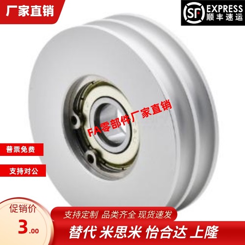 圆皮带用惰轮ENW01-A60 A75 A100 A140-R3.1 R4.1 R5.1双U槽型轮