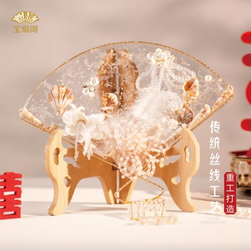 温妤 巴掌仙气中式手捧花新娘结婚拍照道具旗袍秀禾晨袍团扇喜扇