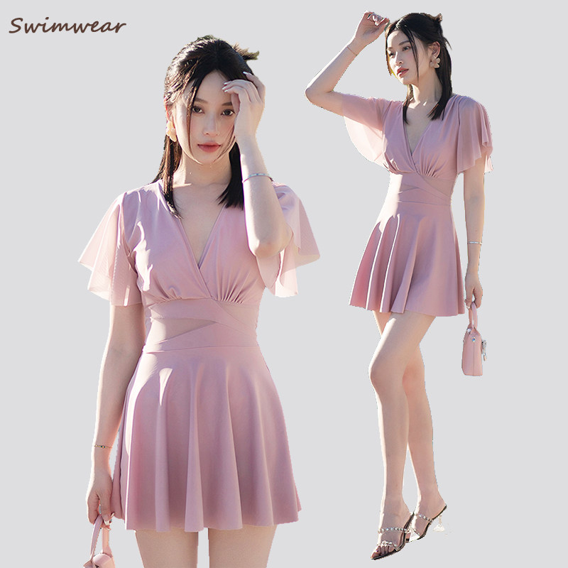 胖mm大码泳衣女保守连体泡温泉纯欲2025新款高级感200斤韩国ins风