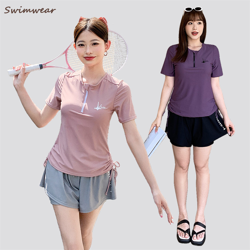 大码胖mm泳衣女运动游泳衣分体遮肚显瘦保守泡温泉2025新款200斤