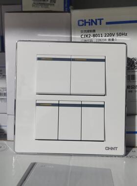 正泰118型墙壁开关插座面板NEW5F幻银一二三四五六开插 双控白色