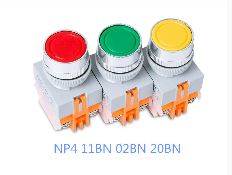 正泰NP4按钮11BN20BN平钮11ZS自锁点动按钮急停开关红绿黄色